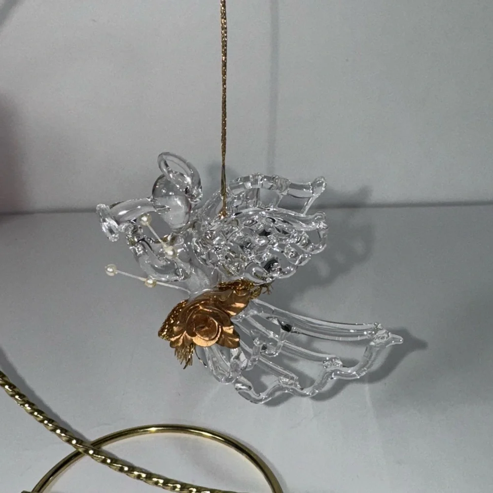 Vintage Spun Glass Angel Ornaments -Set of 6